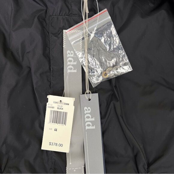 NWT ADD Italian Designer Puffer Hooded Jacket Black Size 6/M - Picture 7 of 9